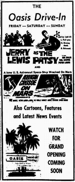 M-104 Drive-In Theatre - Oasis Ad 5-21-65 (newer photo)